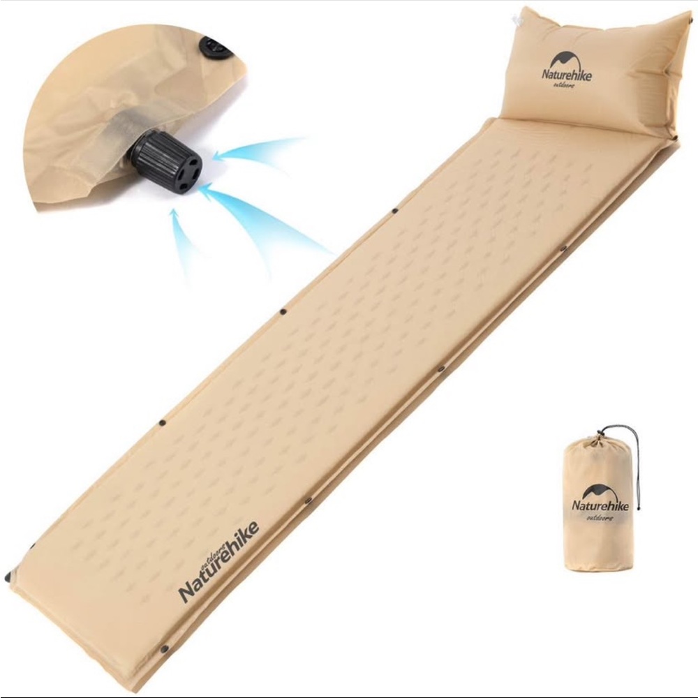 NatureHike Self Inflating Memory Foam Sleeping Pad Beige Tan
